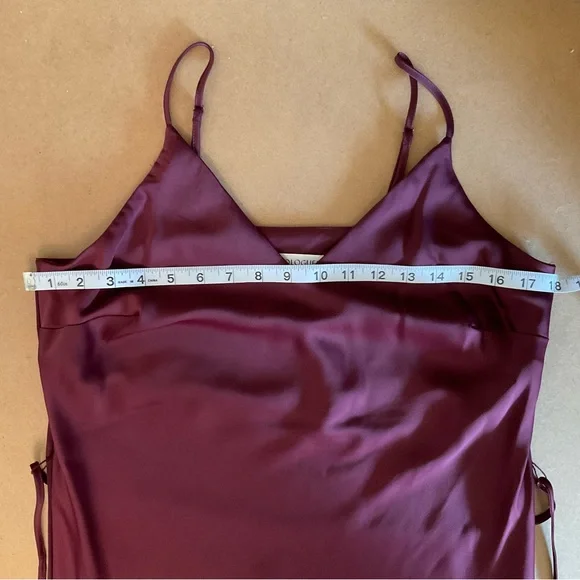 Wine Colored Spaghetti Strap Slip Evening Dress - Picture 10 of 10